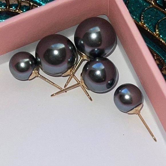 Neiman Marcus 14KT Gold studded Tahitian pearl 9mm Only 1 Single Availab… - Picture 12 of 16